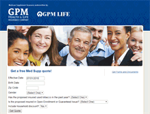 Tablet Screenshot of gpmlifemedicaresupplement.com